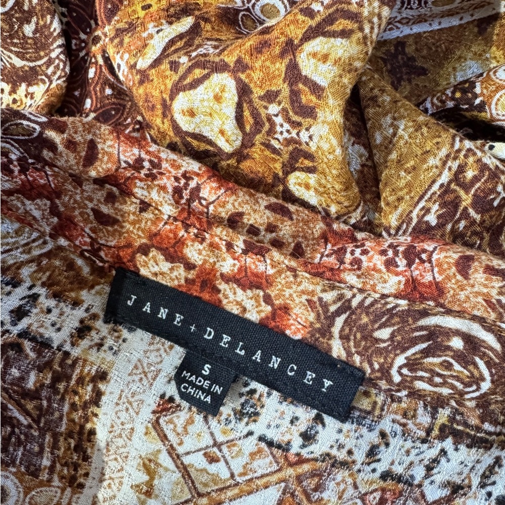 Jane & Delancey Brown Patchwork Patterned Long Sl… - image 5